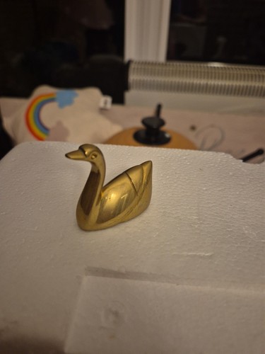 Vintage brass solid swan - vintage,