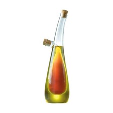 Oil & Vinegar Bottle Tear Drop Glass Duo Drizzler Cork Non-Drip Pourer Dispenser