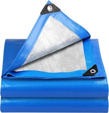 YIJUHOU Tarpaulin Waterproof Heavy Duty 3m x 4m 115 GSM Blue Tarps Sheet for Fur
