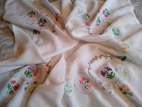 Large vintage hand - large, embroidered