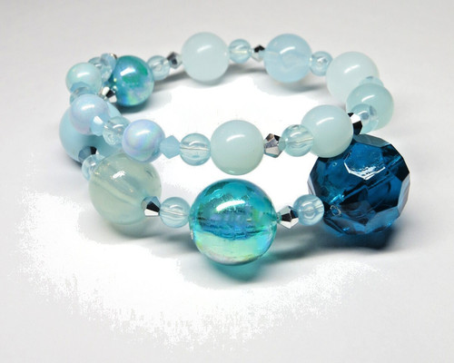 Memory wire bracelet - bracelet, aqua