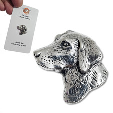 Labrador Head Pin Badge Pewter