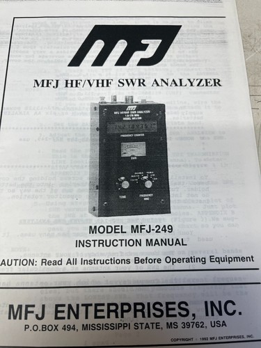 Mfj 249 vhf - 249, swr