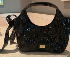 Liz Claiborne designer vintage handbag black patent