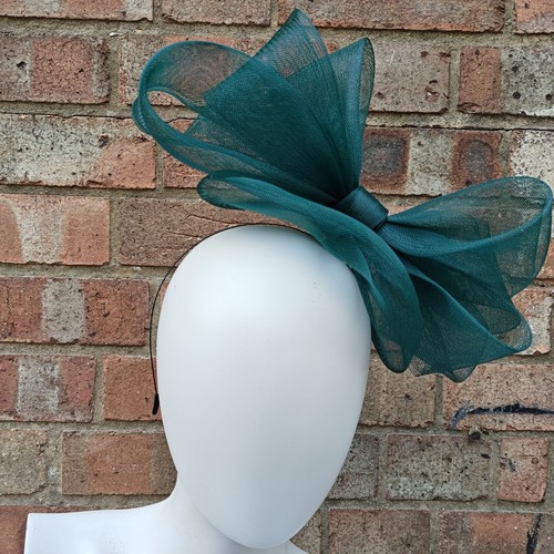 Dark green handmade fascinator - green,
