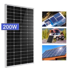 12V 200W Monocrystalline Solar Panel for Home RV Motorhome Campervan Boat