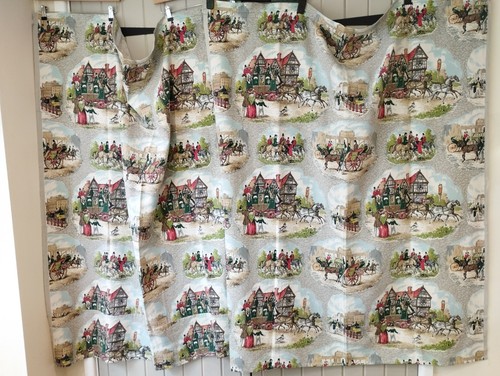 Vintage barkcloth curtains - vintage, c