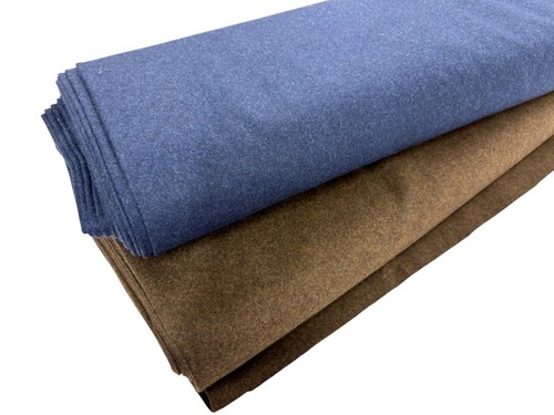 Pure wool fabric melange brown - fabric,