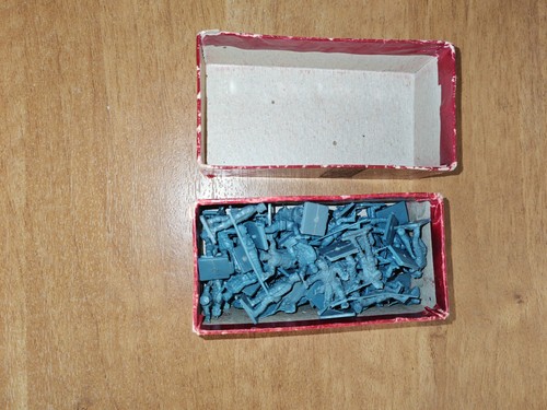 Blue plastic toy soldiers - plastic,