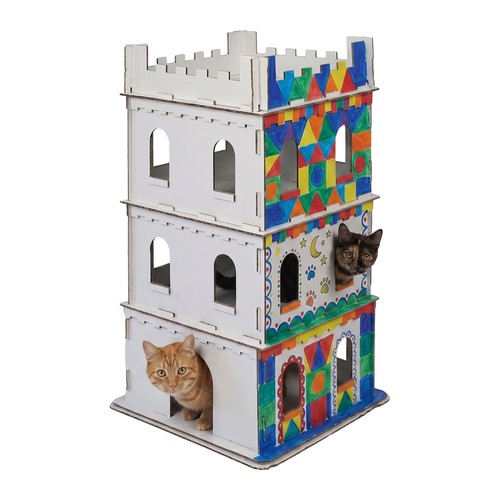 Cat castle house - cat, house,