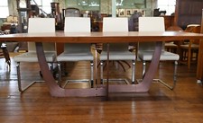 Italian Mid Century Modern Dining Table and Effezeta Chairs Set