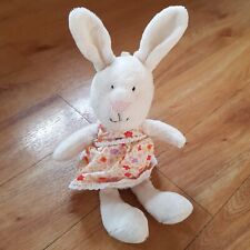 Mothercare Comforter White 8" Bunny Rabbit Ditsy Floral Dress Plush Soft Toy 