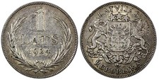 Latvia Silver 1924 1 Lats 2