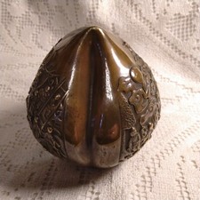 Chinese Bronze 100 Children With Buddha Relief Peach Paperweight Sculpture Repro