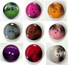 5 X 30mm Swirl Resin Plastic Buttons 18 COLOURS Two Tones Sewing Crafts 1396