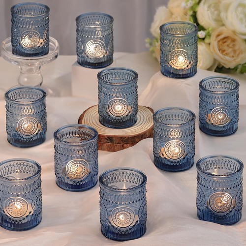 Darjen blue votive - blue, candle