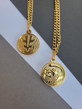 White Power Coin Necklace Double-Sided Gold Legacy Ranger Morpher Tiger Falcon