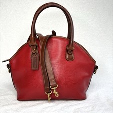 Coach Sheridan Roswell Style 4228 Pebbled Red Leather Satchel Crossbody