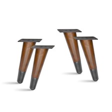 4 PCS 6 Inch Retro Slant Wood