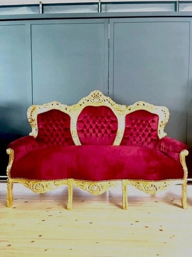 Xmas red velvet lounge sofa - velvet,