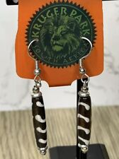 African Earrings BNWT Stripe Drop Hook Tribal From Kruger Park South Africa Boho