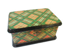 Antique Tartanware Hinged Box