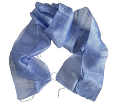 Pale blue silk scarf - blue,