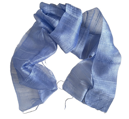 Pale blue silk scarf - blue,