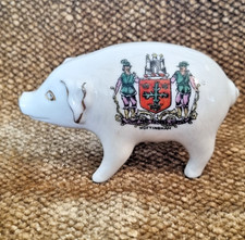 Crested ware Florentine china Pig - Early City of Nottingham crest