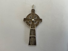 Sterling Silver Celtic Cross Pendant about 7cm tall weighs 12gm