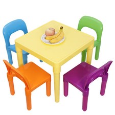 Kids Plastic Table and 4