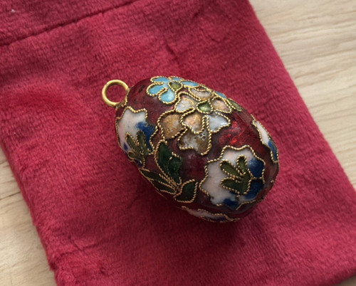 Cloisonne enamelled egg - enamelled,
