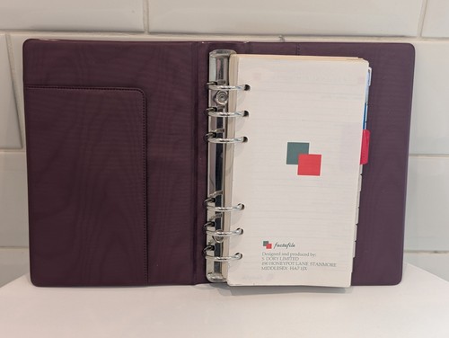 Vintage factafile faux - vintage, leather