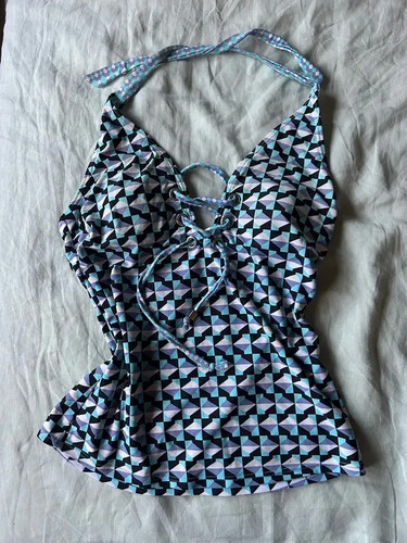 Geometric halter neck - tu,