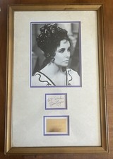 Elizabeth Taylor Authentic Autograph - Picture - Plaque - Framed - 23.5 x 15.5"