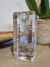 Iittala Glass Arkipelago Candlestick Timo Sarpaneva Finland Ice Square Bubble