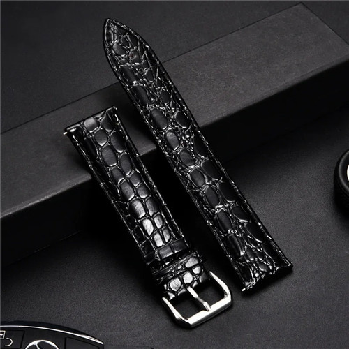 Crocodile leather watch strap - crocodile,