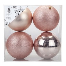 Rose Gold Christmas Baubles -