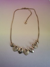 Modern Made Pilgrim Signed Gold Toned Necklace with Diamanté Pendant 18"