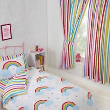 Striped Curtains Lined Stripes Kids Multi Colourful  54" / 137cm Drop 