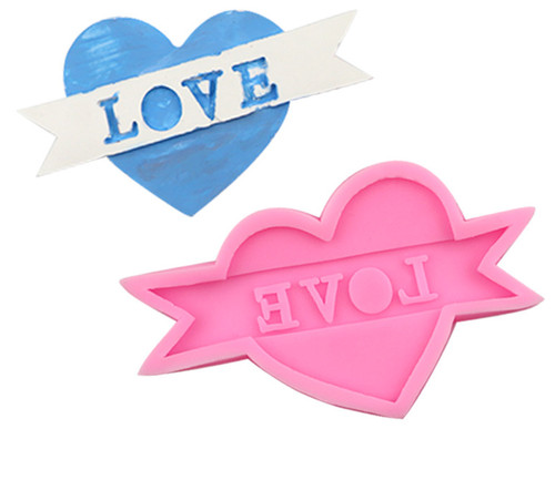 Valentine love heart fondant - love,