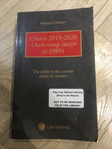 Halsbury statutes citator - halsbury’s,