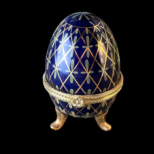 Vtg porcelain floral egg - vtg,