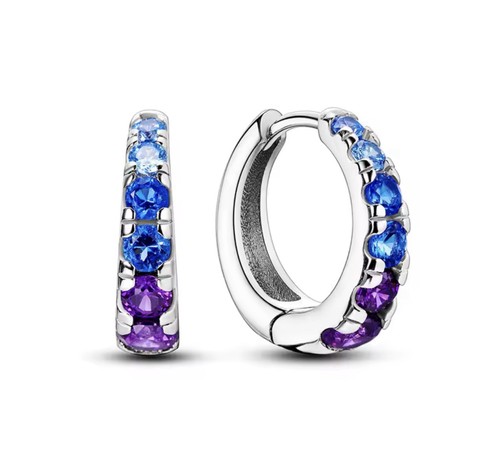 Blue purple zircon hoop - purple,