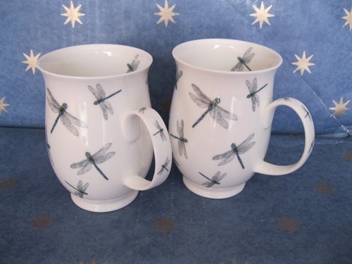 Dragonfly pedestal coffee mugs - pedestal,