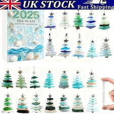 2025 Sea Glass Christmas Tree Advent Calendar Acrylic Xmas Tree Artifact Box Set