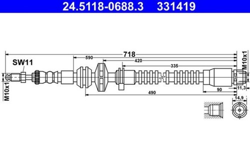 Brake hose ate fits - bmw, f01