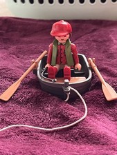 Vintage 1989 Playmobil Rowing Boat With Fisherman