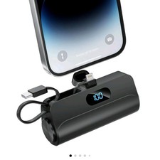 Battery Backup 5000mAh Power Bank Mini Mobile Phone Portable Charger BLACK