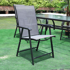 2/4/6x Folding Chais Outdoor Garden Deck Beach Lounger Lounge Dining Chair Black